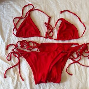 Vibrant Red Bikini Set